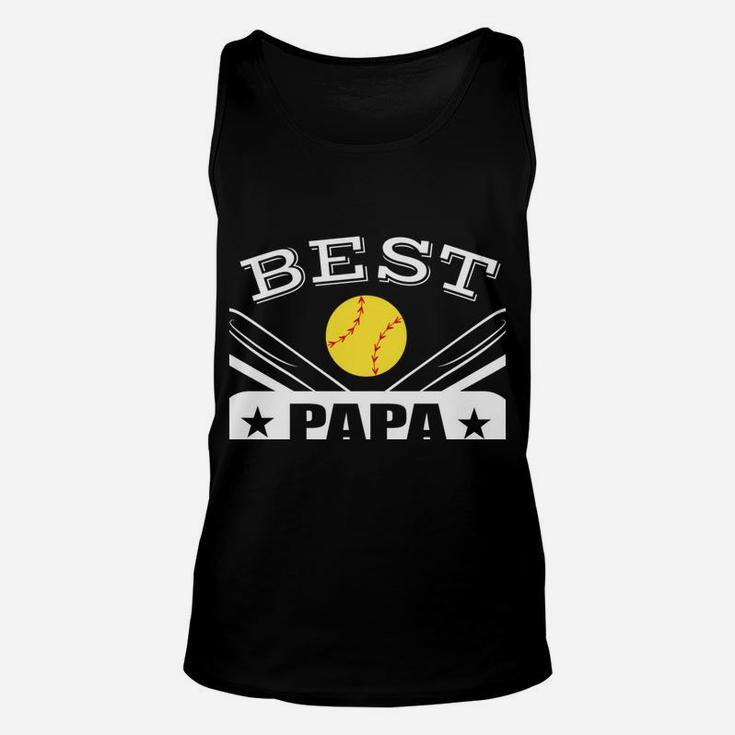 Best Papa Ever Gift For Softball Grandpa Grandfather Unisex Tank Top
