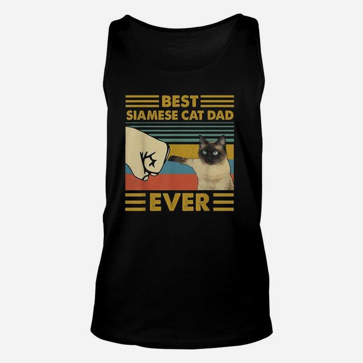 Best Siamese Cat Dad Ever Retro Vintage Sunset Unisex Tank Top