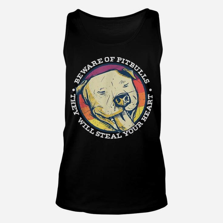 Beware Of Pitbulls Dogs Owner Puppy Dog Breed Pet Lovers Unisex Tank Top