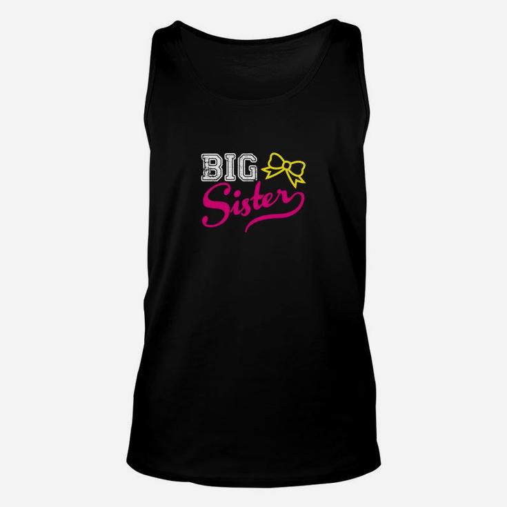 Big Sister Unisex TankTop mit Schleifenmotiv, Schwarzes Mädchen-Unisex TankTop