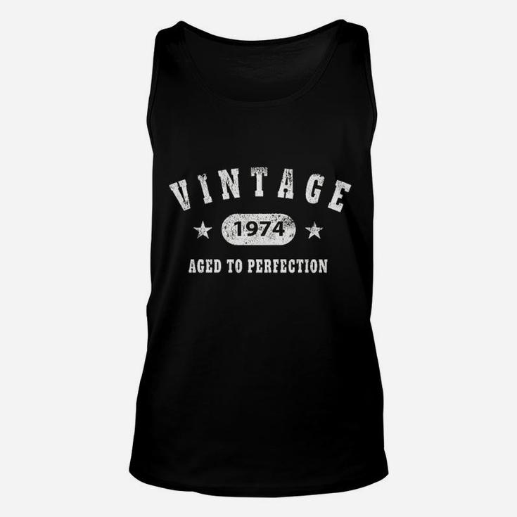 Birthday Gift  Vintage 1974 Aged To Perfection Unisex Tank Top