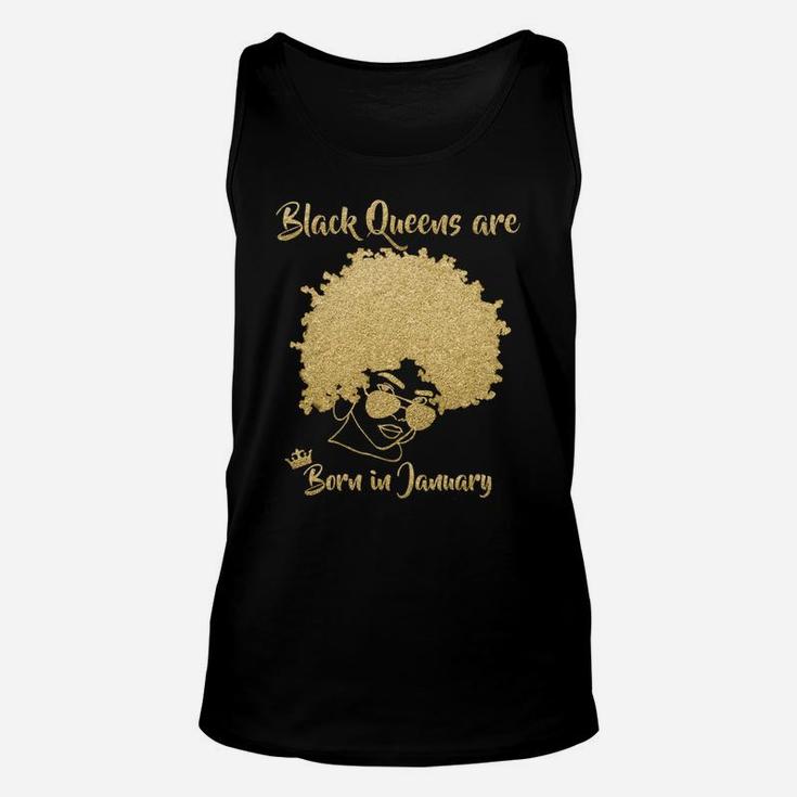 Black Queen January Birthday Gift Woman Afro Choclit Melanin Sweatshirt Unisex Tank Top