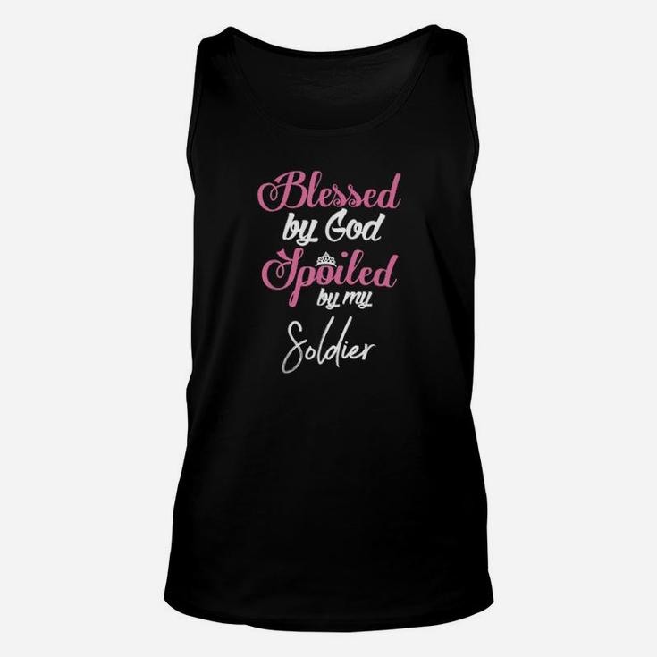 Blessed By God Spoiled By My Soldier Unisex Tank Top