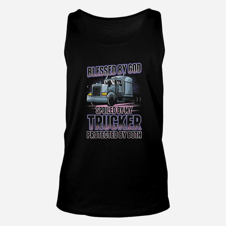 Blessed By God Spoiled By My Trucker Unisex Tank Top