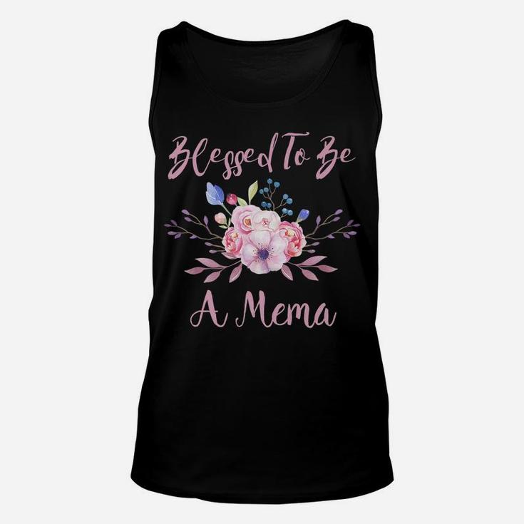 Blessed Mema Gifts - Cute Floral Christian Mema Gifts Unisex Tank Top