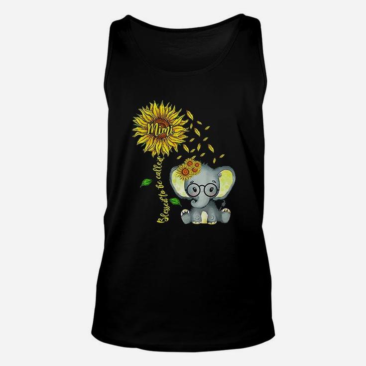 Blessed To Be Called Mimi Sunflower Elephant Unisex Tank Top