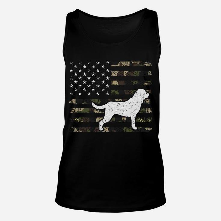 Bloodhound Dog Dad Mom Camouflage Usa Flag Unisex Tank Top