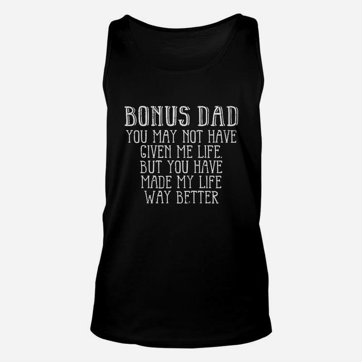 Bonus Dad Fathers Day Best Step Dad Gift From Daughter Unisex Tank Top