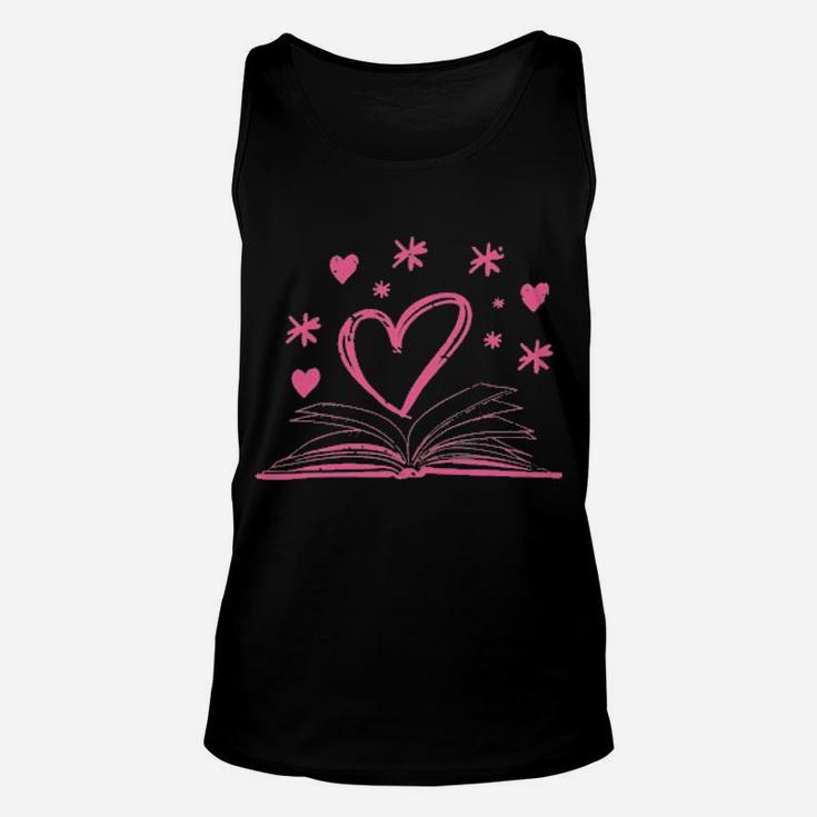 Bookworm Librarian Valentines Day Unisex Tank Top