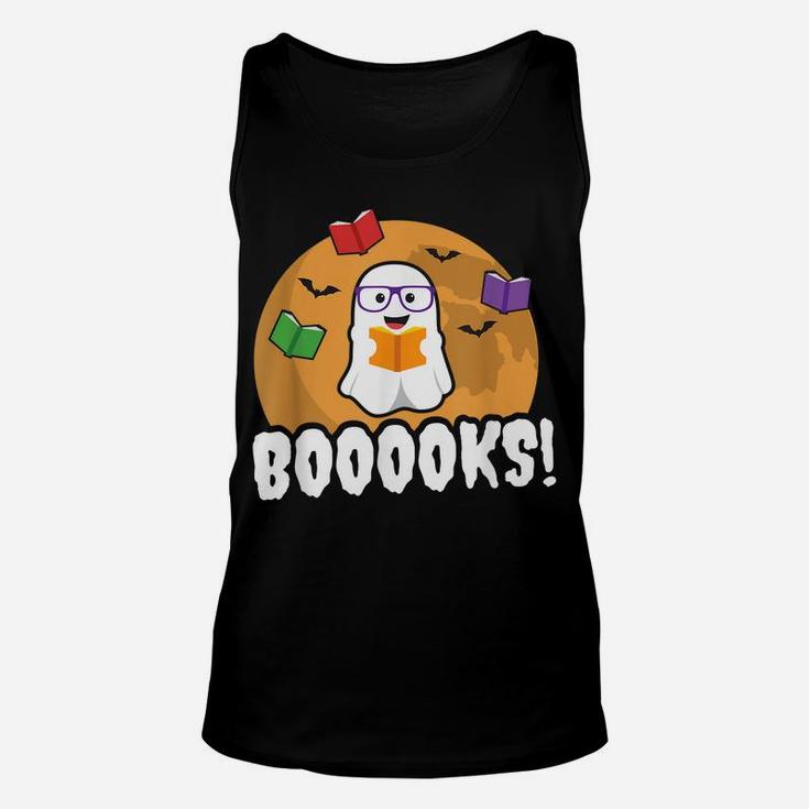 Booooks Ghost T Shirt Boo Read Books Library Gift Funny Unisex Tank Top