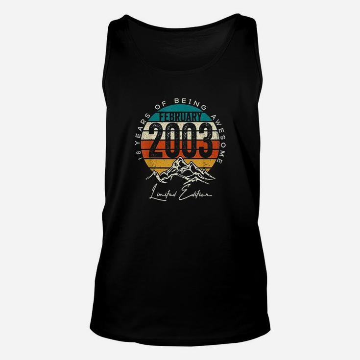 Born February 2003 Birthday Gift Made In 2003 18 Years Old Unisex Tank Top