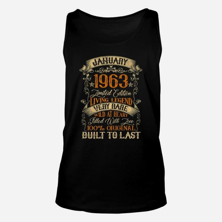 Born In January 1963 Vintage 58 Years Old 58Th Birthday Unisex Tank Top