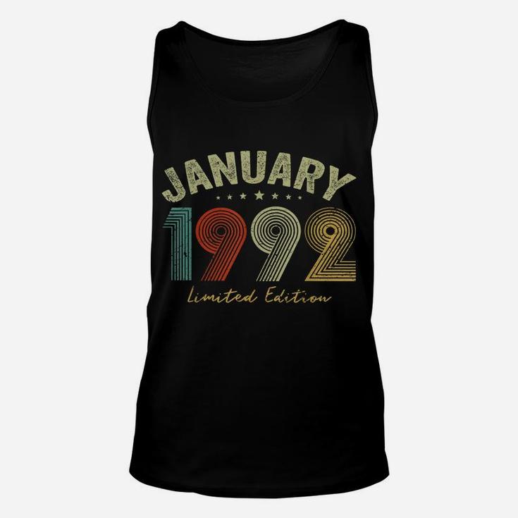 Born In January 1992 Vintage 29Th Birthday 29 Years Old Gift Unisex Tank Top