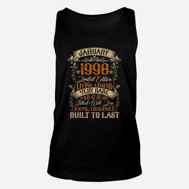 Born In January 1998 Vintage 23 Years Old 23Rd Birthday Unisex Tank Top
