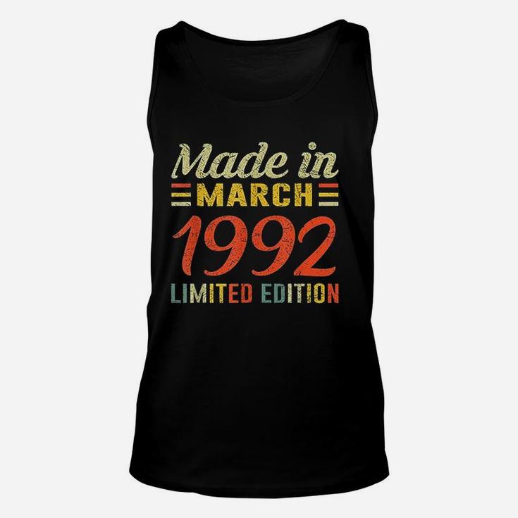 Born March 1992 Birthday Gift Made In 1992 28 Years Old Unisex Tank Top