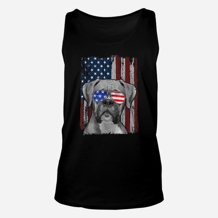 Boxer Dog American Flag 4Th Of July Patriotic Puppy Lover Unisex Tank Top