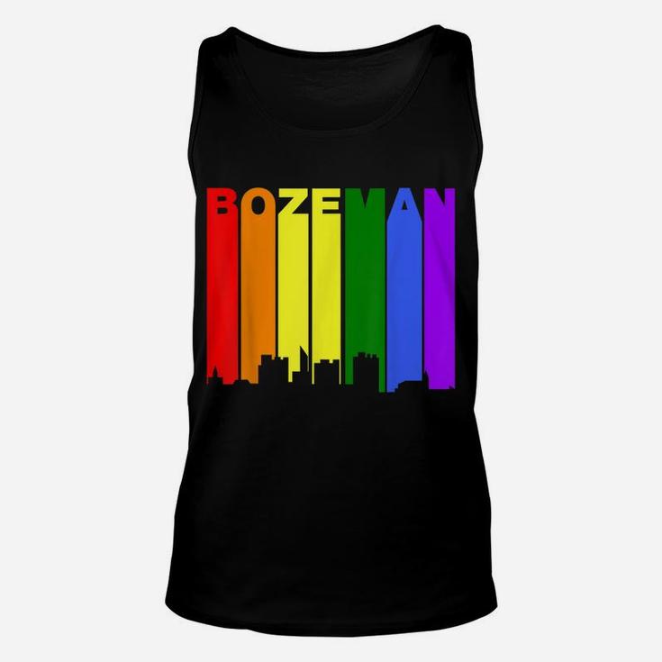 Bozeman Montana Lgbtq Gay Pride Rainbow Skyline Unisex Tank Top