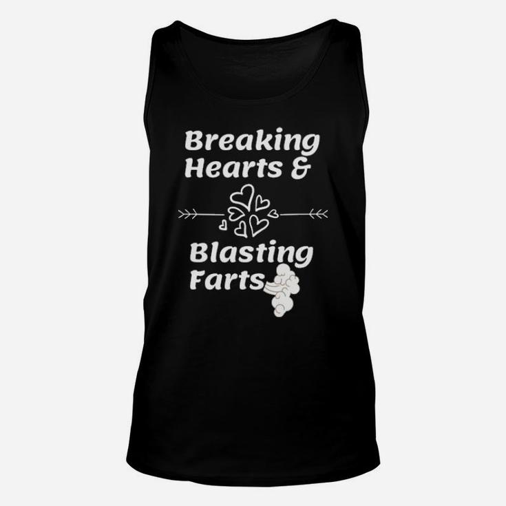 Breaking Hearts And Blasting Farts  Funny Valentines Unisex Tank Top