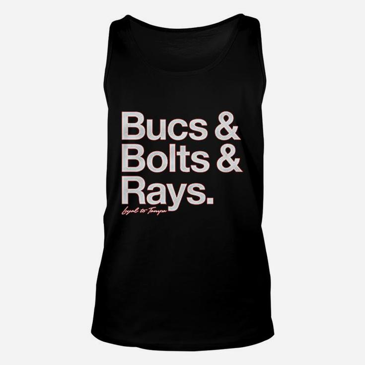 Bucs And Bolts And Rays Unisex Tank Top