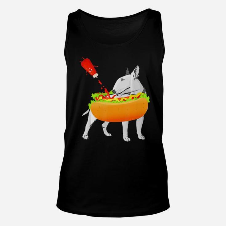 Bull Terrier Hot Dog Funny Hot Dogs Christian Foodie Unisex Tank Top