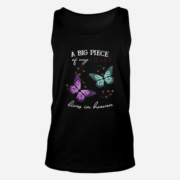 Butterfly A Big Piece Of My Heart Lives In Heaven Unisex Tank Top