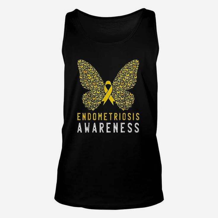 Butterfly Endometriosis Awareness Month Endo Support Ribbon Unisex Tank Top