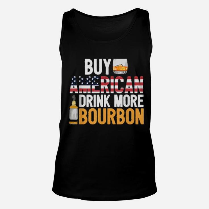 Buy American Drink More Bourbon Whiskey Drinking Unisex Tank Top
