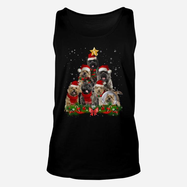 Cairn Terrier Dog Christmas Dog Light Tree Xmas Santa Unisex Tank Top