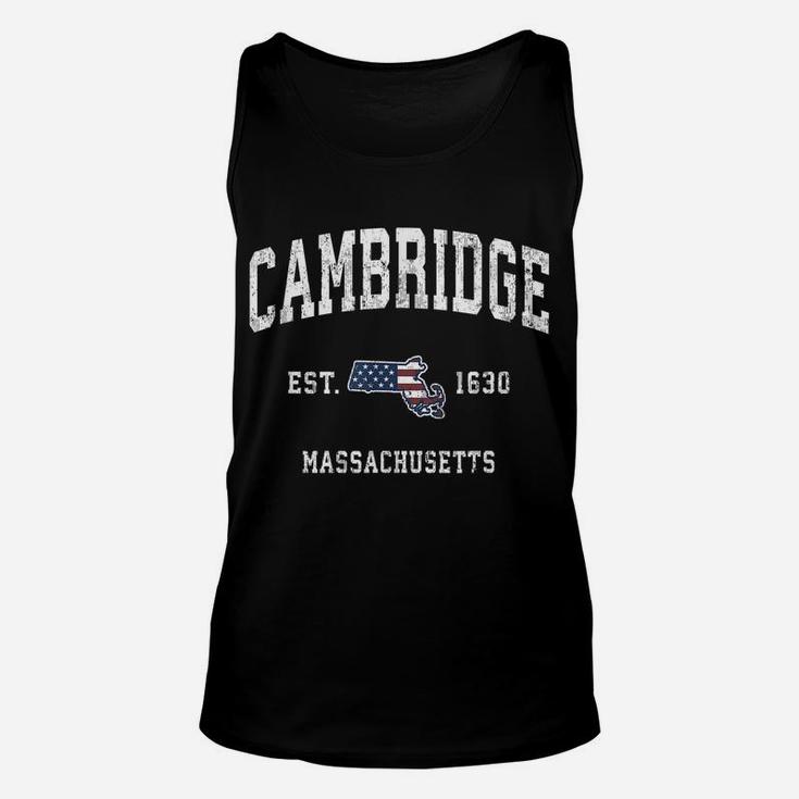 Cambridge Massachusetts Ma Vintage American Flag Design Unisex Tank Top