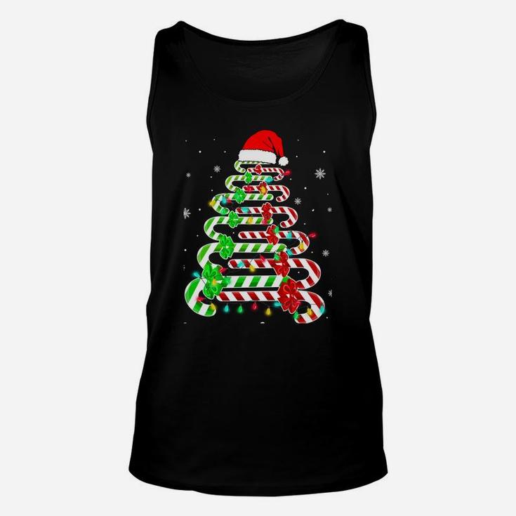 Candy Cane Santa Hat Funny Xmas Tree Merry Christmas Y'all Unisex Tank Top