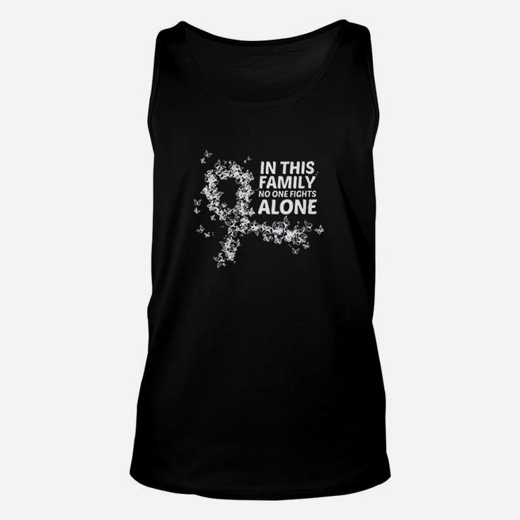 Canker No One Fights Alone Family Support White Ribbon Unisex Tank Top