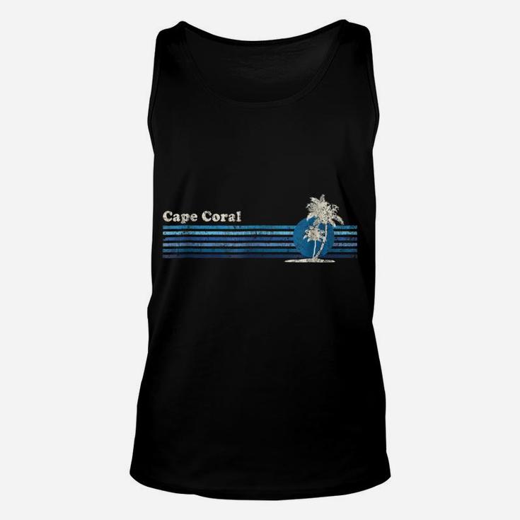 Cape Coral  Vintage 80S Palm Trees Sunset Tee Unisex Tank Top