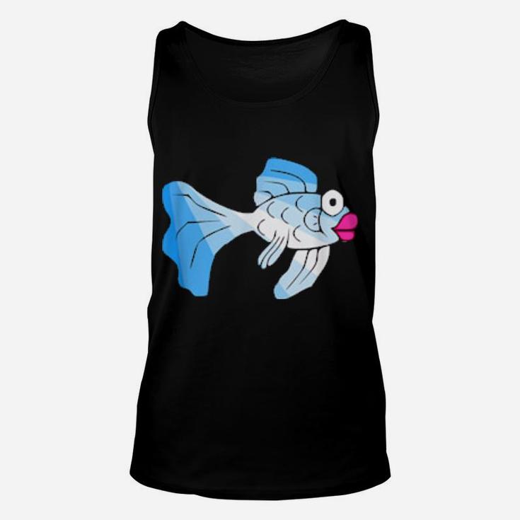 Cartoon Fish With Big Eyes And Pink Lips Unisex Tank Top