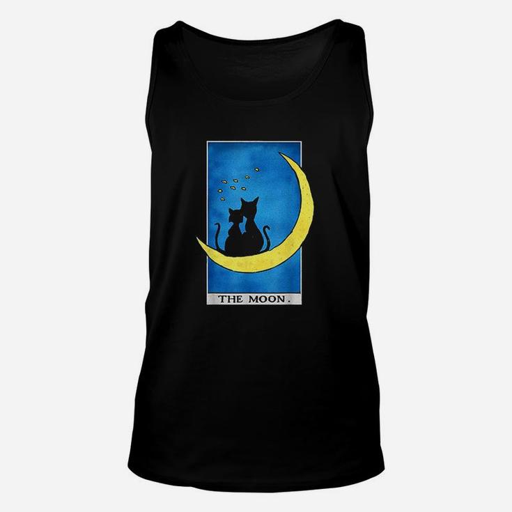 Cat And Moon Tarot With Two Cats And Crescent Moon Unisex Tank Top