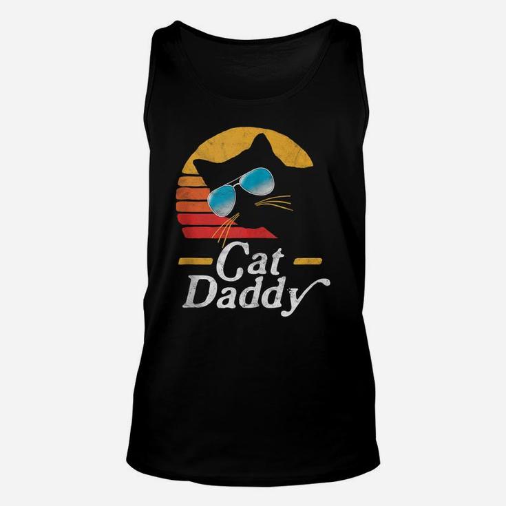 Cat Daddy Vintage 80S Style Cat Retro Sunglasses Distressed Unisex Tank Top