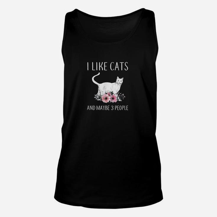 Cat I Like Cats And Maybe 3 People Gift For Cat Lover Unisex Tank Top