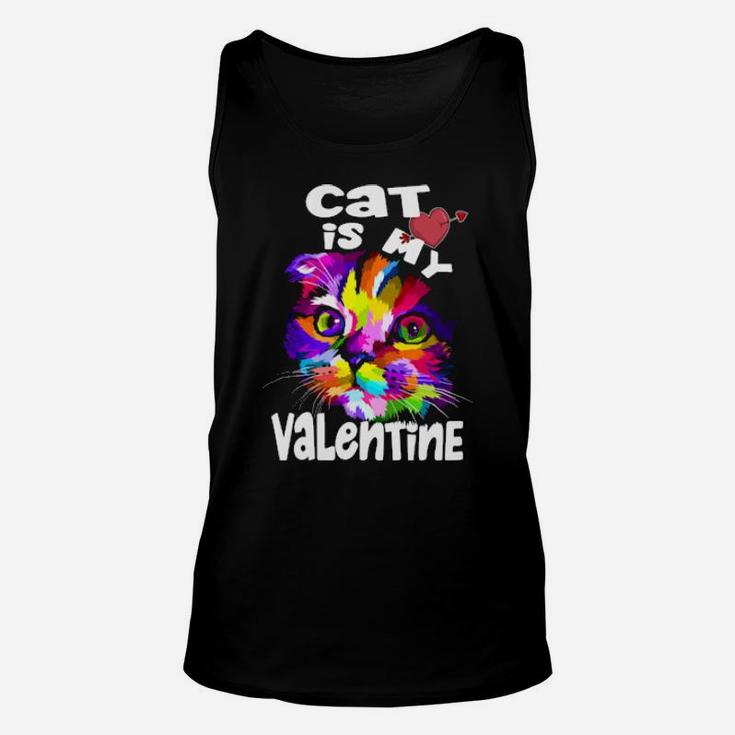 Cat Is My Valentine Unisex Tank Top