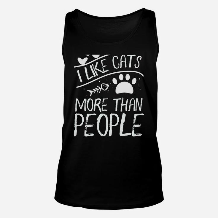 Cat Lover Tee | I Like Cats More Than People Unisex Tank Top