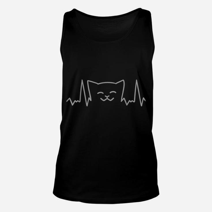 Cat Lovers Crazy Cat Person Heartbeat Cute Kitten Sign Gift Unisex Tank Top