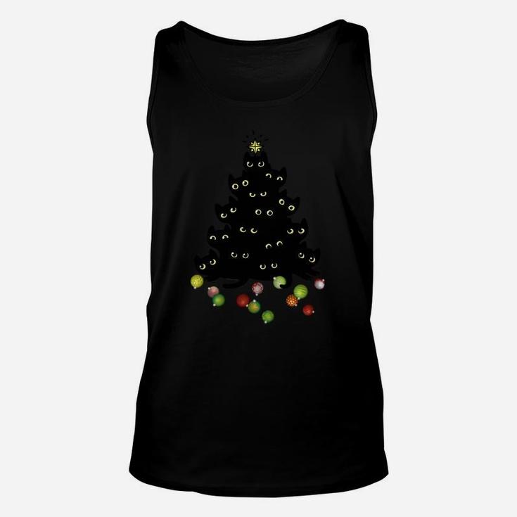 Cat Lovers Cute And Funny Holiday Tree Christmas Unisex Tank Top