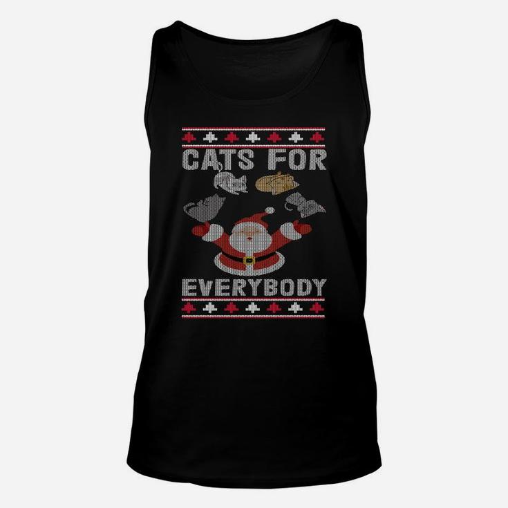 Cats For Everybody Christmas Ugly Sweater Funny Cat Lover Sweatshirt Unisex Tank Top