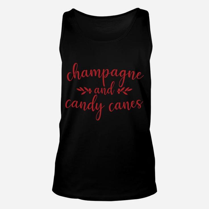 Champagne And Candy Canes Cute Christmas Holiday Funny Gift Unisex Tank Top