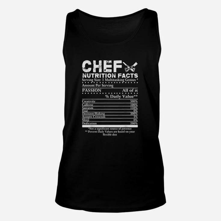 Chef Nutrition Facts Unisex Tank Top