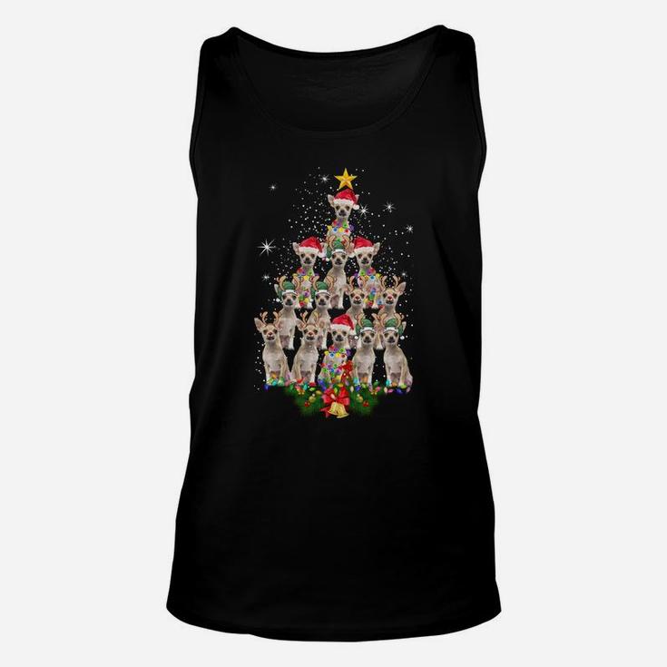 Chihuahua Christmas Tree Dog Xmas Lights Pajamas Xmas Gift Sweatshirt Unisex Tank Top