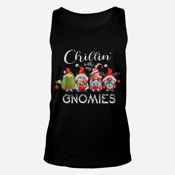 Chillin With My Gnomies, Funny Christmas Gnome Graphics Unisex Tank Top