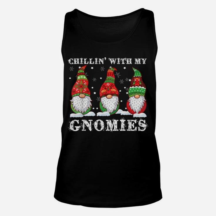 Chillin' With My Gnomies Nordic Gnome Christmas Pajama Gift Unisex Tank Top