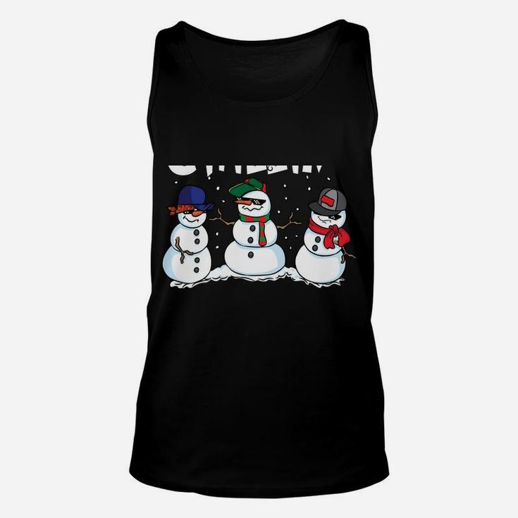 Chillin' With My Snowmies Funny Christmas Snowman Unisex Tank Top