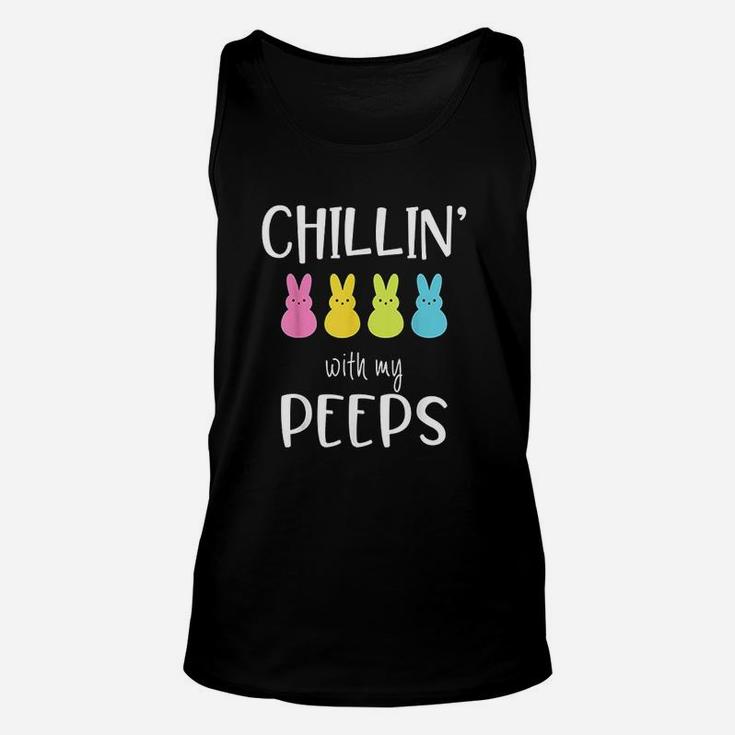 Chilling With My Peeps Marshmallows Lovers Unisex Tank Top