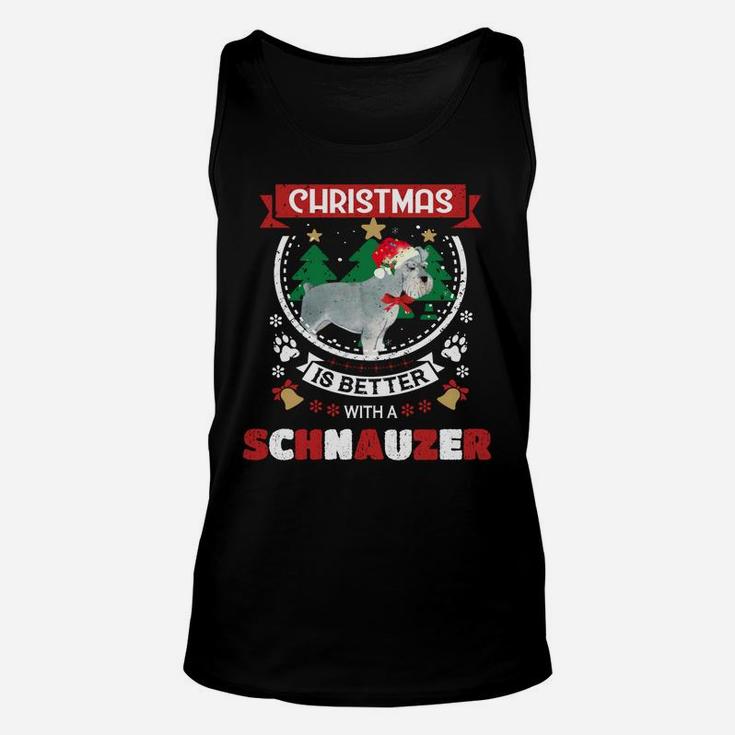 Christmas Is Better With A Schnauzer Christmas Tree Sweatshirt Unisex Tank Top
