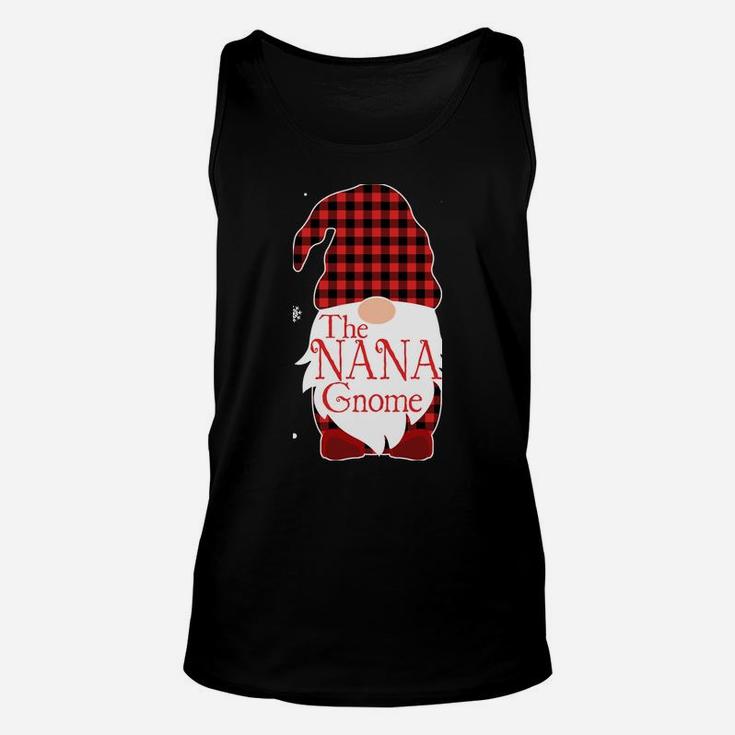 Christmas Pajama Family Gift Nana Gnome Buffalo Plaid Unisex Tank Top